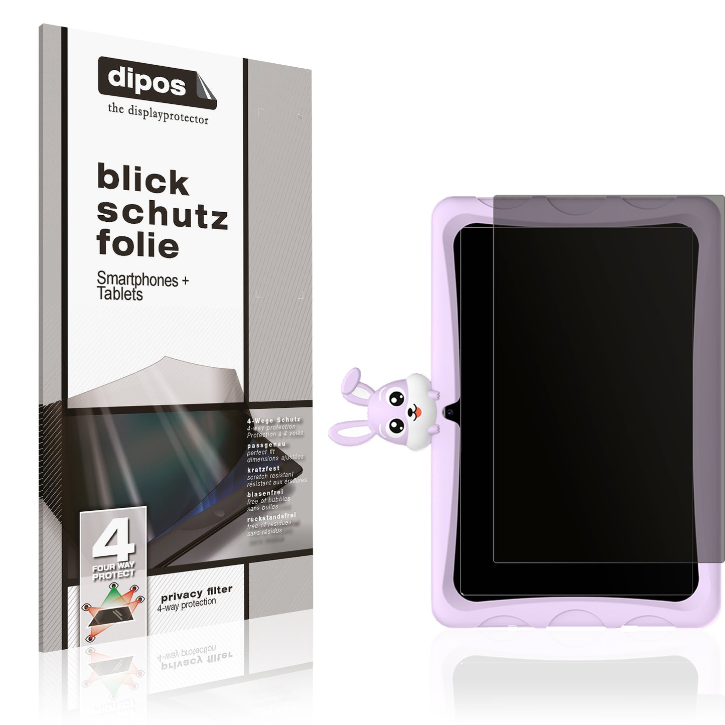 Blickschutzfolie von dipos passend für Doogee U9 Kid, präziser Zuschnitt und blasenfrei montiert