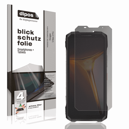 Blickschutzfolie von dipos passend für Doogee V Max 2 Pro, präziser Zuschnitt und blasenfrei montiert