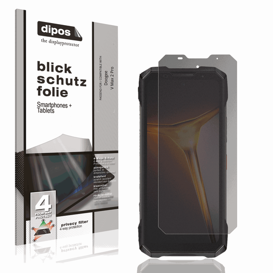 Blickschutzfolie von dipos passend für Doogee V Max 2 Pro, präziser Zuschnitt und blasenfrei montiert
