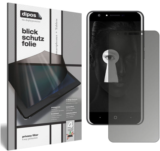 Blickschutzfolie von dipos passend für Doogee Y6, präziser Zuschnitt und blasenfrei montiert