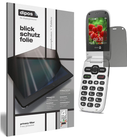 Blickschutzfolie von dipos passend für Doro Secure 628, präziser Zuschnitt und blasenfrei montiert