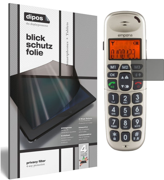 Blickschutzfolie von dipos passend für Emporia D40, präziser Zuschnitt und blasenfrei montiert