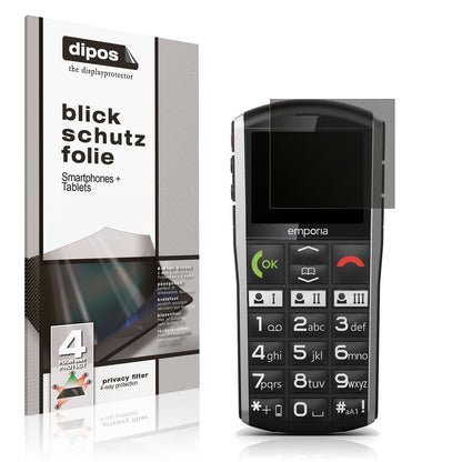 Blickschutzfolie von dipos passend für emporia Simplicity, präziser Zuschnitt und blasenfrei montiert