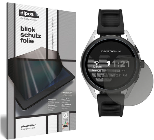 Blickschutzfolie von dipos passend für Emporio Armani Smartwatch 3, präziser Zuschnitt und blasenfrei montiert
