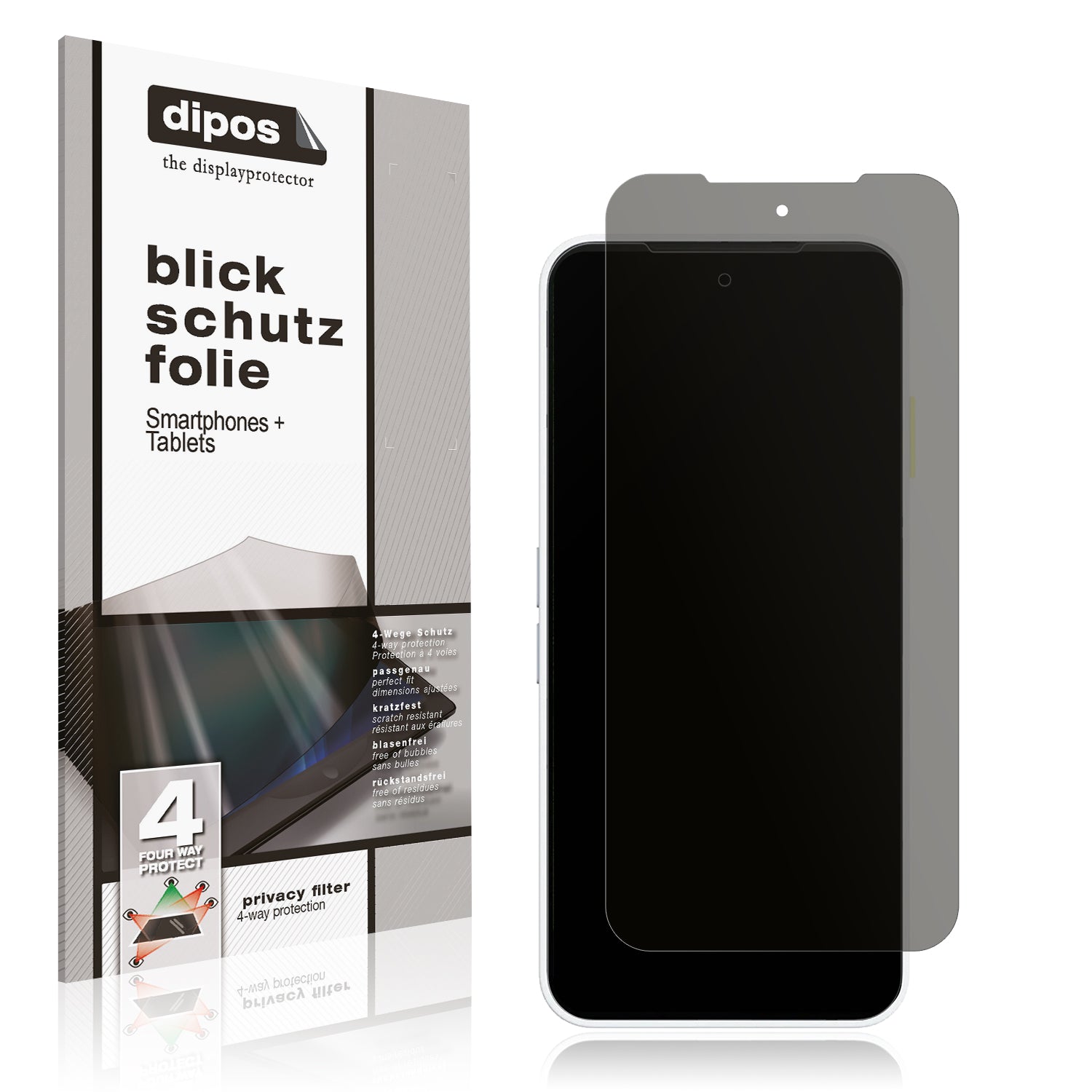 Blickschutzfolie von dipos passend für Fairphone 6, präziser Zuschnitt und blasenfrei montiert