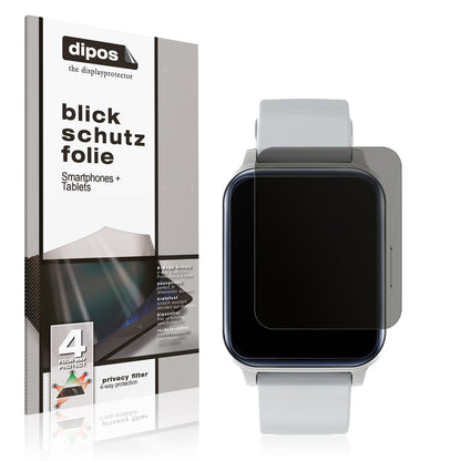 Blickschutzfolie von dipos passend für Fireboltt Ninja 3, präziser Zuschnitt und blasenfrei montiert
