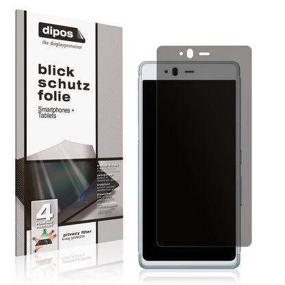 Blickschutzfolie von dipos passend für Fujitsu Arrows SV F-03H, präziser Zuschnitt und blasenfrei montiert
