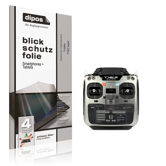 Blickschutzfolie von dipos passend für Futaba T16IZ Super, präziser Zuschnitt und blasenfrei montiert