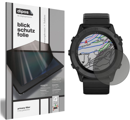 Blickschutzfolie von dipos passend für Garmin tactix Delta, präziser Zuschnitt und blasenfrei montiert