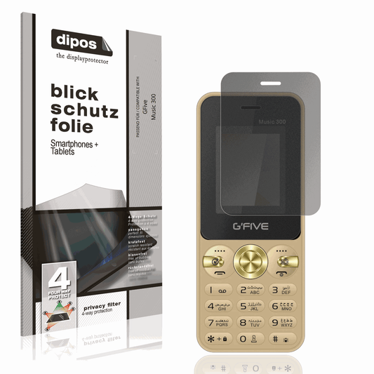 Blickschutzfolie von dipos passend für GFive Music 300, präziser Zuschnitt und blasenfrei montiert