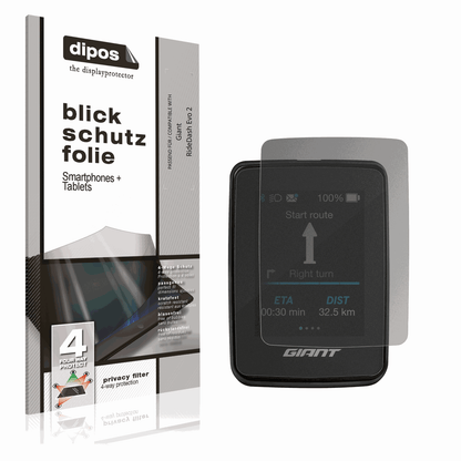 Blickschutzfolie von dipos passend für Giant RideDash Evo 2, präziser Zuschnitt und blasenfrei montiert