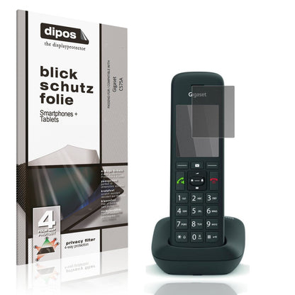Blickschutzfolie von dipos passend für Gigaset C575A, präziser Zuschnitt und blasenfrei montiert