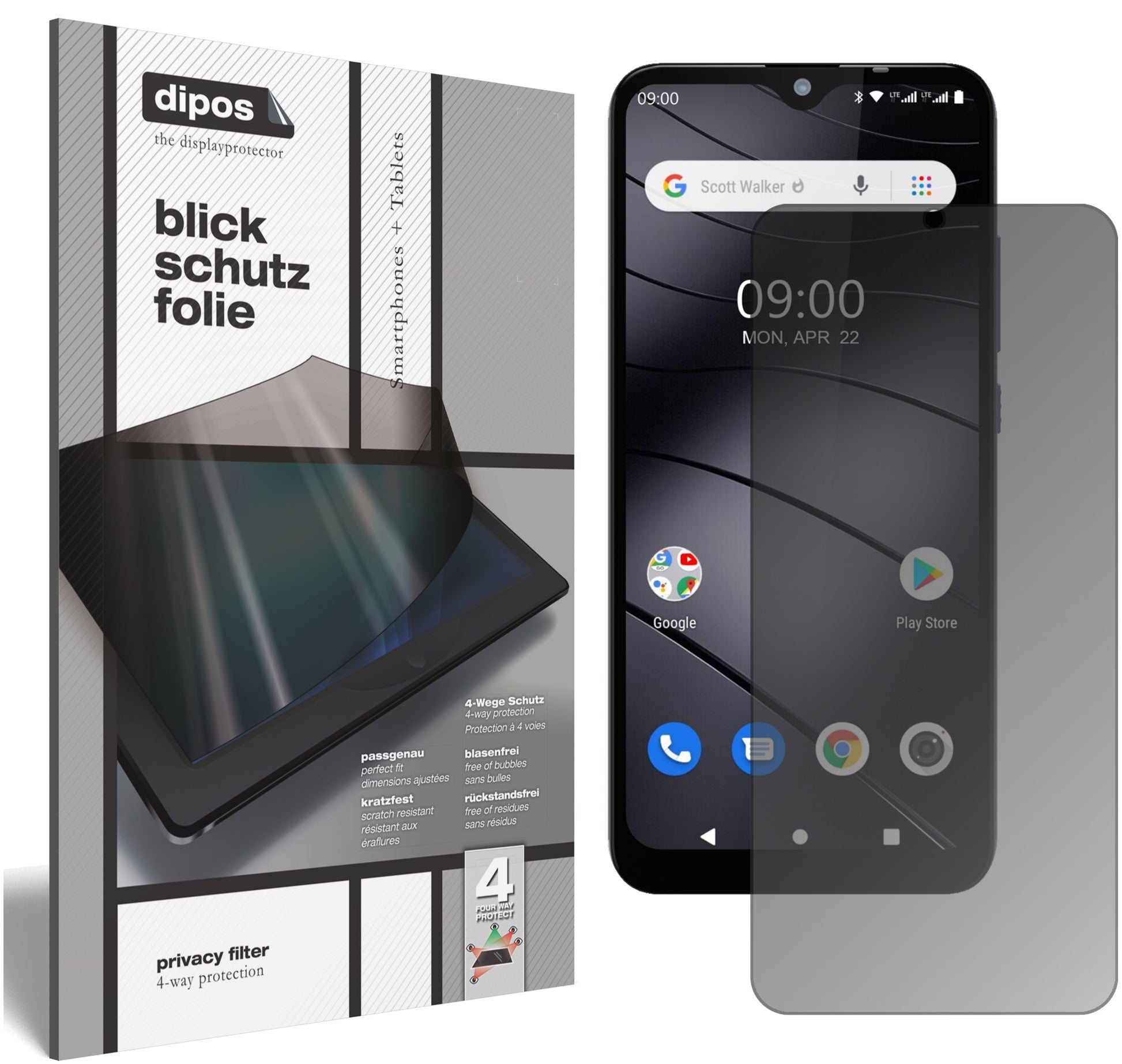 Blickschutzfolie von dipos passend für Gigaset GS110, präziser Zuschnitt und blasenfrei montiert