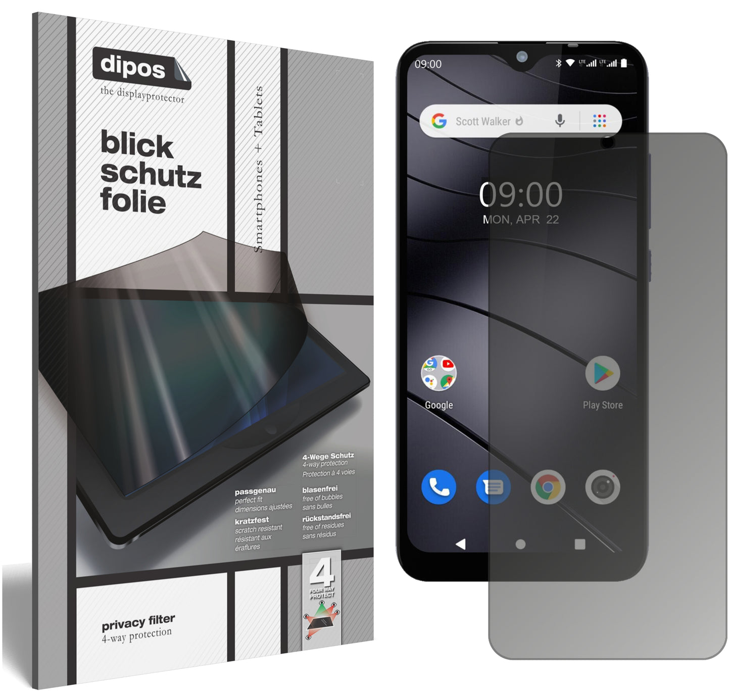 Blickschutzfolie von dipos passend für Gigaset GS110, präziser Zuschnitt und blasenfrei montiert