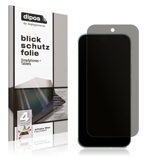 Blickschutzfolie von dipos passend für Google Pixel 9, präziser Zuschnitt und blasenfrei montiert