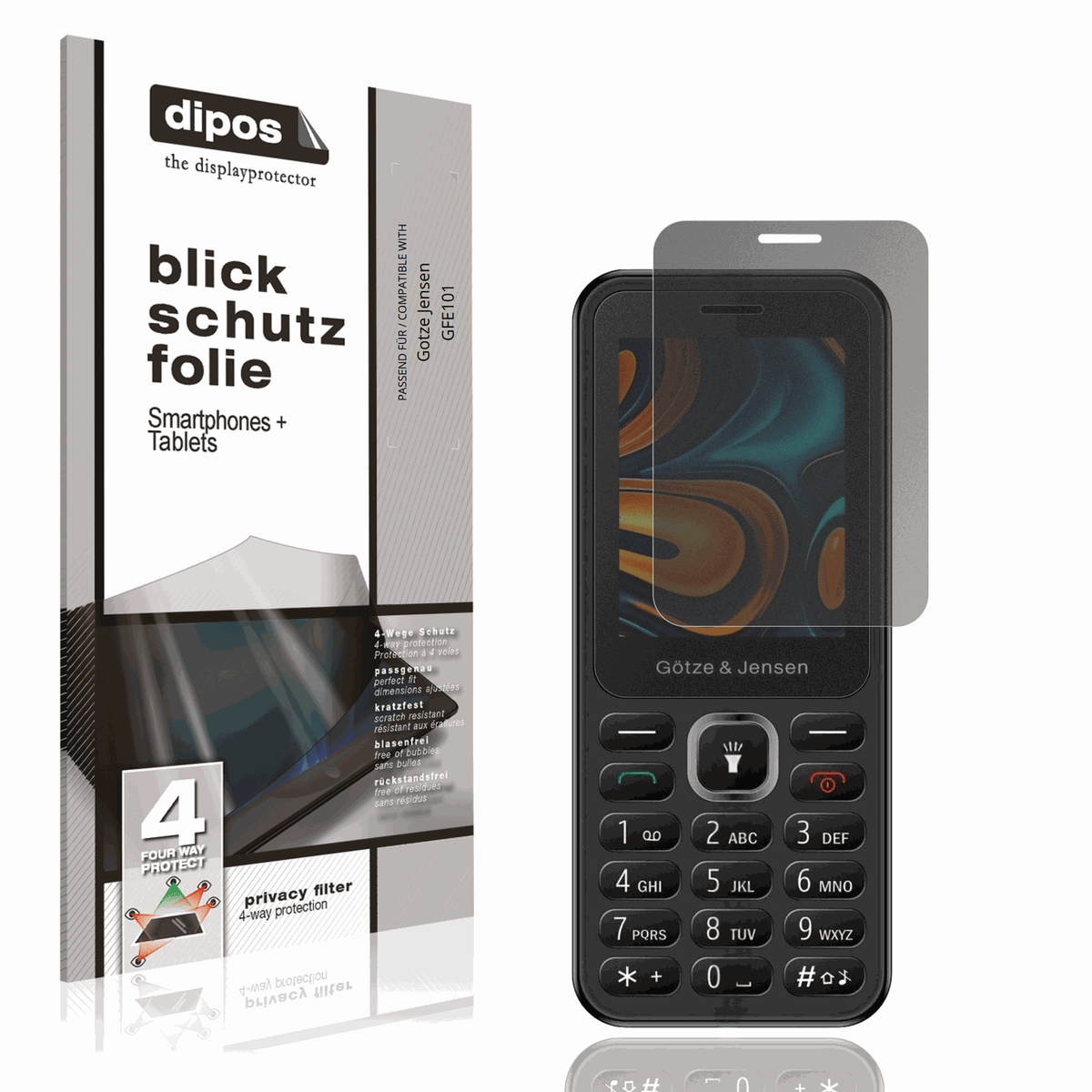 Blickschutzfolie von dipos passend f�r Gotze Jensen GFE101, pr�ziser Zuschnitt und blasenfrei montiert