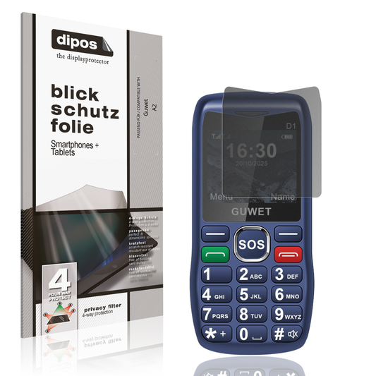 Blickschutzfolie von dipos passend für Guwet A2, präziser Zuschnitt und blasenfrei montiert