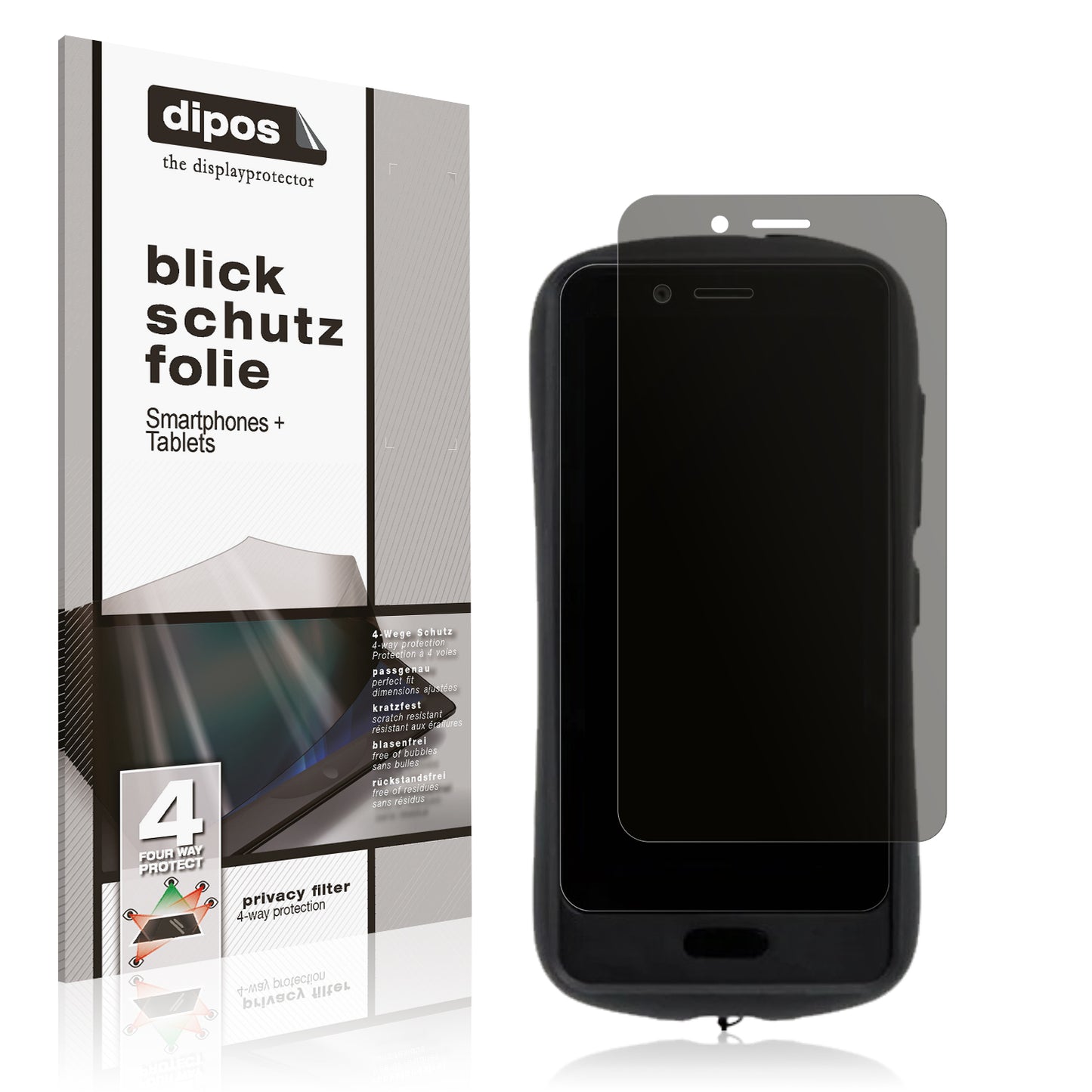 Blickschutzfolie von dipos passend für Hamic MIELS nico, präziser Zuschnitt und blasenfrei montiert
