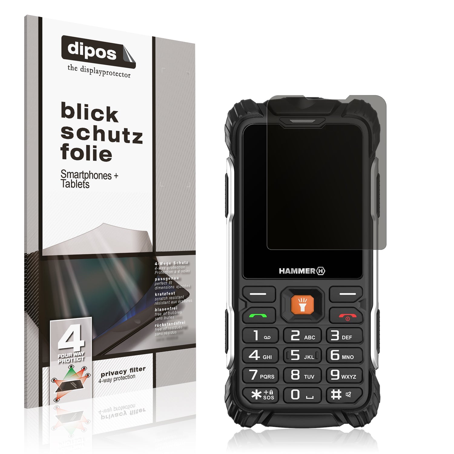 Blickschutzfolie von dipos passend für Hammer H Forge, präziser Zuschnitt und blasenfrei montiert