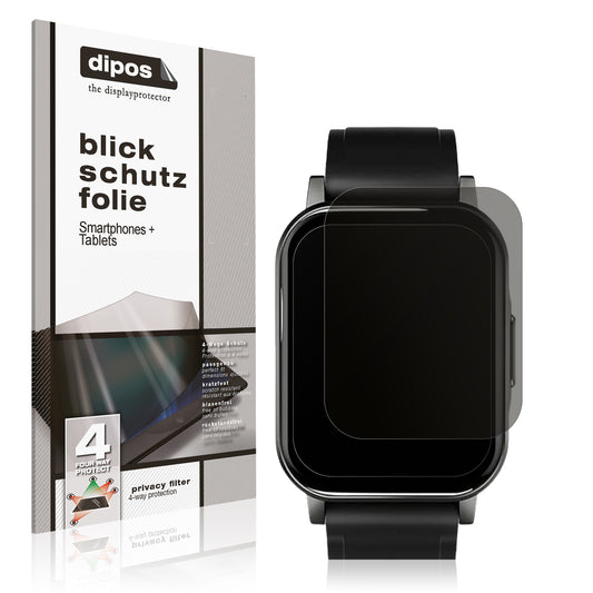 Blickschutzfolie von dipos passend für Haylou LS02 watch, präziser Zuschnitt und blasenfrei montiert