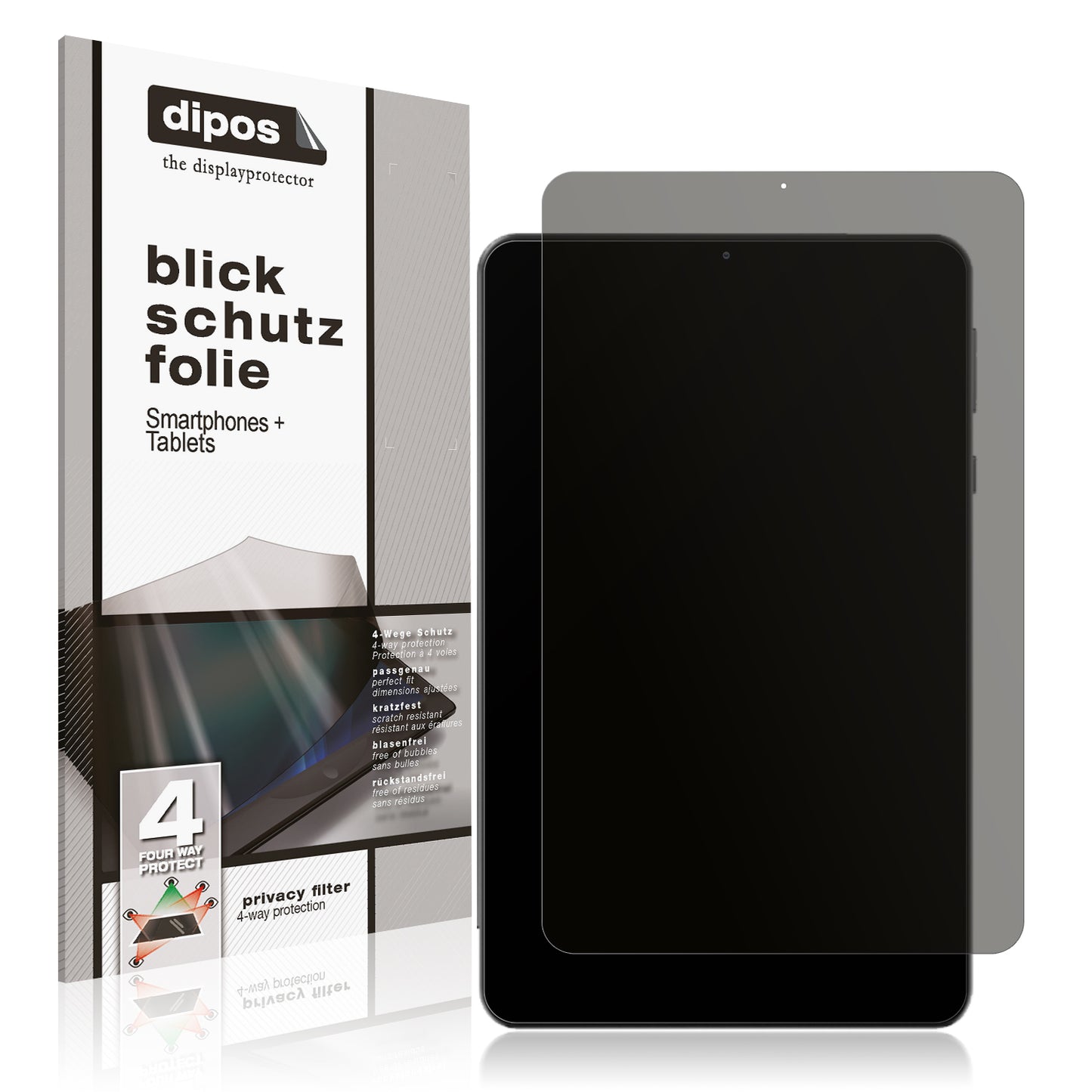 Blickschutzfolie von dipos passend für Headwolf FPad 5 Pro, präziser Zuschnitt und blasenfrei montiert