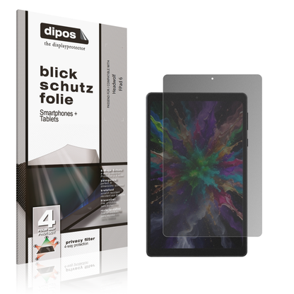 Blickschutzfolie von dipos passend für Headwolf FPad 6, präziser Zuschnitt und blasenfrei montiert