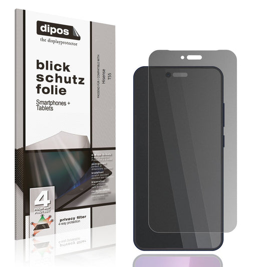 Blickschutzfolie von dipos passend für Hisense T55, präziser Zuschnitt und blasenfrei montiert