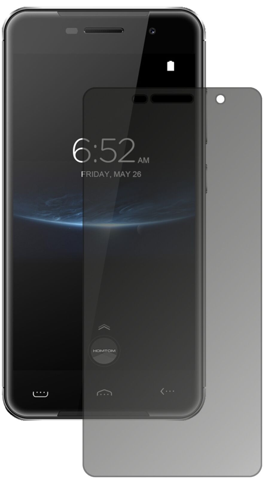 Blickschutzfolie von dipos passend für HOMTOM HT37 Pro, präziser Zuschnitt und blasenfrei montiert