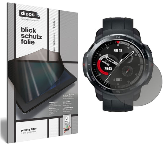 Blickschutzfolie von dipos passend für Honor GS Pro Smartwatch (48mm), präziser Zuschnitt und blasenfrei montiert