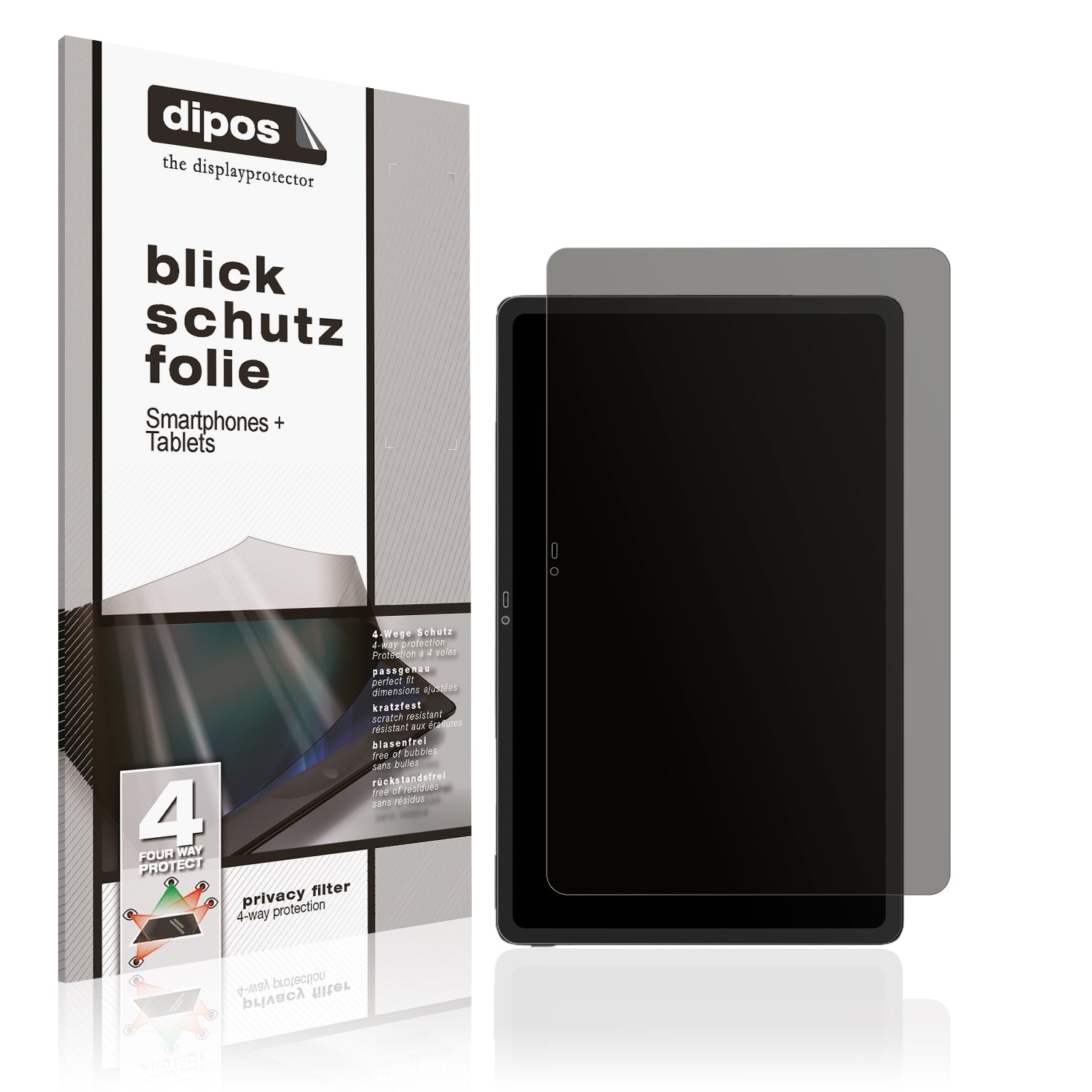 Blickschutzfolie von dipos passend für Honor Pad V9, präziser Zuschnitt und blasenfrei montiert
