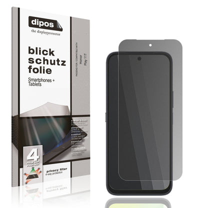 Blickschutzfolie von dipos passend für Honor Play 11T, präziser Zuschnitt und blasenfrei montiert