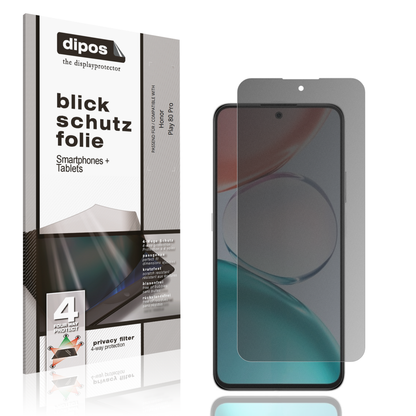 Blickschutzfolie von dipos passend für Honor Play 80 Pro, präziser Zuschnitt und blasenfrei montiert