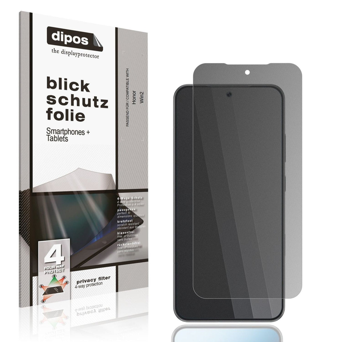 Displayschutz mit Blickschutzfilter-Effekt zur Unterstützung beim Schutz sensibler Daten