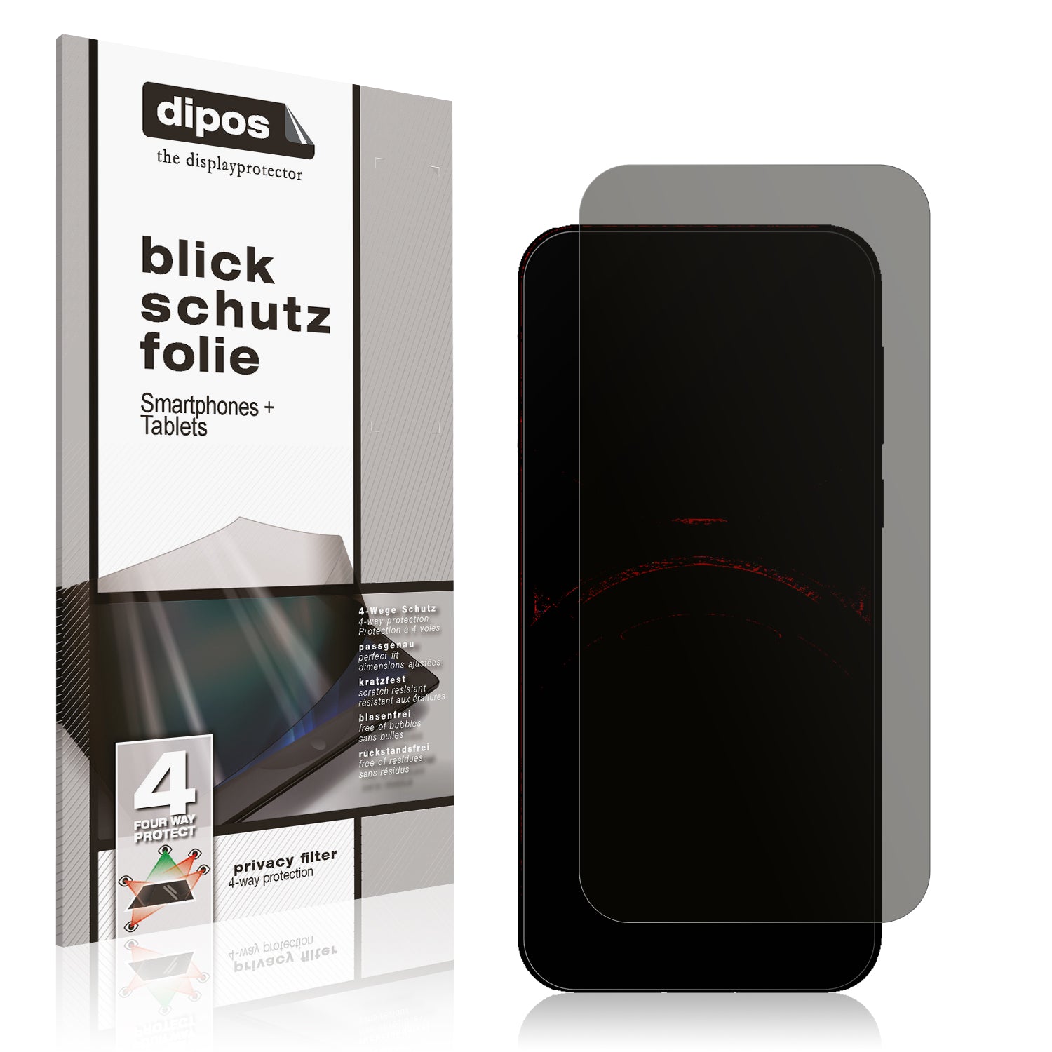 Blickschutzfolie von dipos passend für Honor X5b Plus, präziser Zuschnitt und blasenfrei montiert