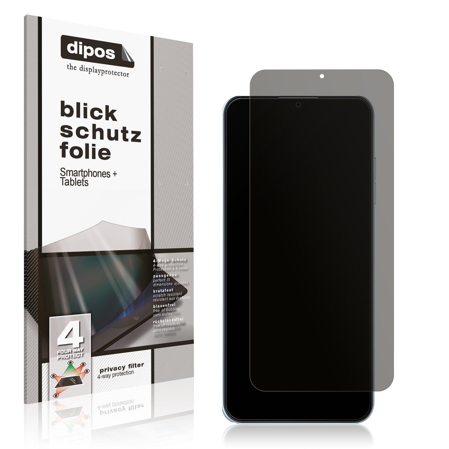 Blickschutzfolie von dipos passend für Hotwav Note 15, präziser Zuschnitt und blasenfrei montiert