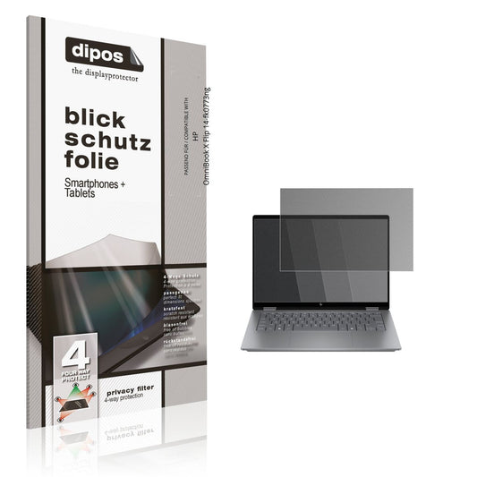 Blickschutzfolie von dipos passend für HP OmniBook X Flip 14-fk0773ng, präziser Zuschnitt und blasenfrei montiert