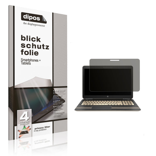 Blickschutzfolie von dipos passend für HP Pavilion 15 bc200, präziser Zuschnitt und blasenfrei montiert