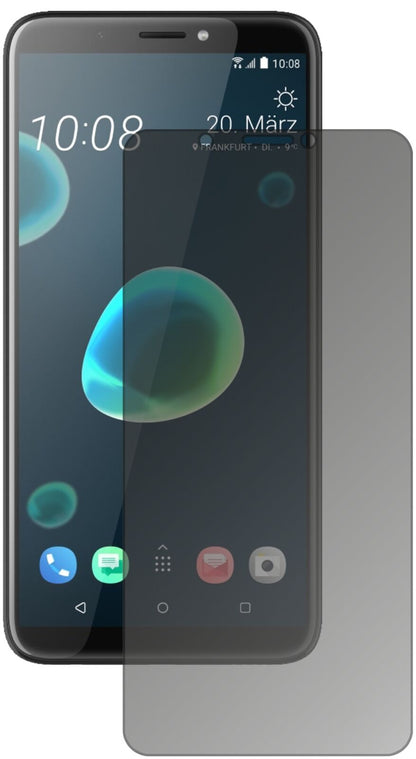 Blickschutzfolie von dipos passend für HTC Desire 12, präziser Zuschnitt und blasenfrei montiert