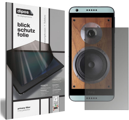 Blickschutzfolie von dipos passend für HTC Desire 650, präziser Zuschnitt und blasenfrei montiert