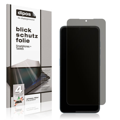 Blickschutzfolie von dipos passend für HTC Wildfire E4 Plus, präziser Zuschnitt und blasenfrei montiert