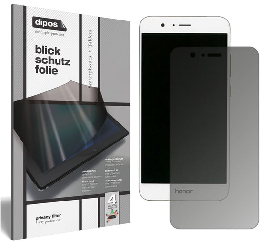 Blickschutzfolie von dipos passend für Huawei Honor V9, präziser Zuschnitt und blasenfrei montiert