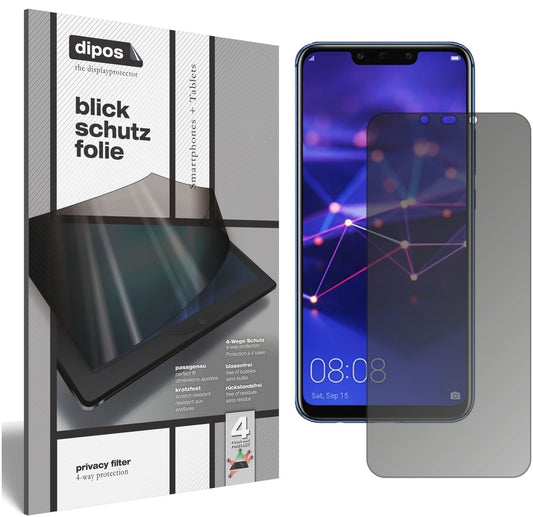 Blickschutzfolie von dipos passend für Huawei Mate 20 Lite, präziser Zuschnitt und blasenfrei montiert