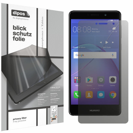 Blickschutzfolie von dipos passend für Huawei Mate 9 Lite, präziser Zuschnitt und blasenfrei montiert