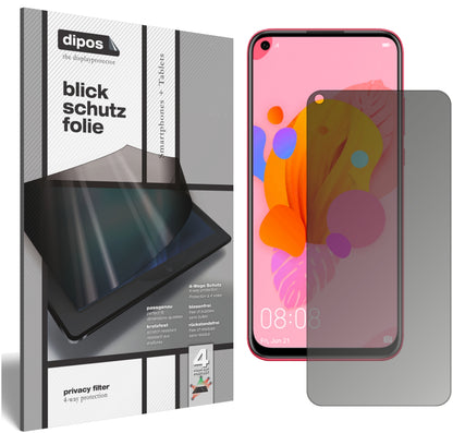 Blickschutzfolie von dipos passend für Huawei P20 lite (2019), präziser Zuschnitt und blasenfrei montiert