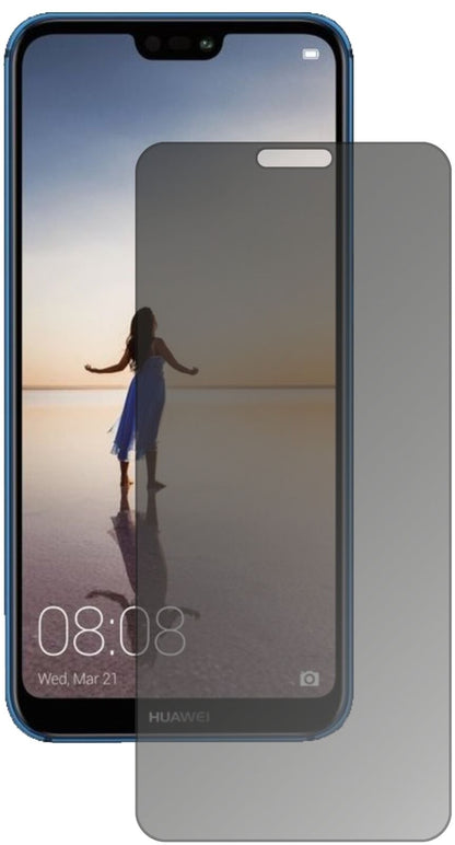 Blickschutzfolie von dipos passend für Huawei P20 Lite, präziser Zuschnitt und blasenfrei montiert
