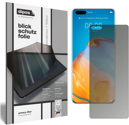 Blickschutzfolie von dipos passend für Huawei P40 Pro Plus, präziser Zuschnitt und blasenfrei montiert