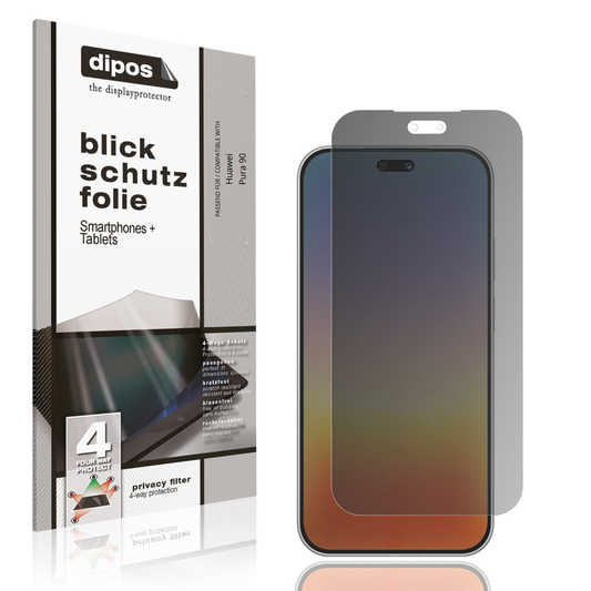 Blickschutzfolie von dipos passend für Huawei Pura 90, präziser Zuschnitt und blasenfrei montiert