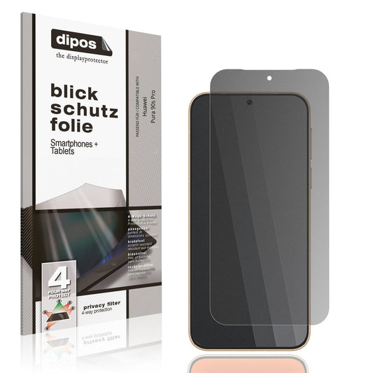 Blickschutzfolie von dipos passend für Huawei Pura 90s Pro, präziser Zuschnitt und blasenfrei montiert