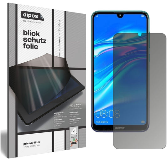 Blickschutzfolie von dipos passend für Huawei Enjoy 9, präziser Zuschnitt und blasenfrei montiert
