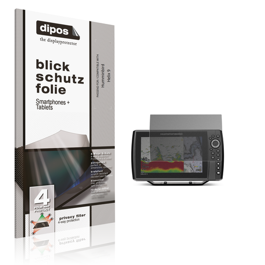 Blickschutzfolie von dipos passend für Humminbird Helix 9, präziser Zuschnitt und blasenfrei montiert